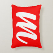 紅白書道モノグラムイニシャル文字 アクセントクッション (正面(垂直))