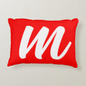 紅白書道モノグラムイニシャル文字 アクセントクッション (裏面)