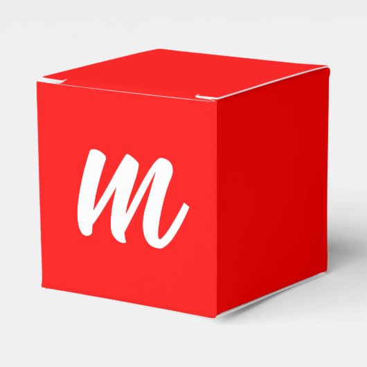 紅白書道モノグラムイニシャル文字 フェイバーボックス (正面サイド)