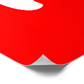 紅白書道モノグラムイニシャル文字 ポスター (角)