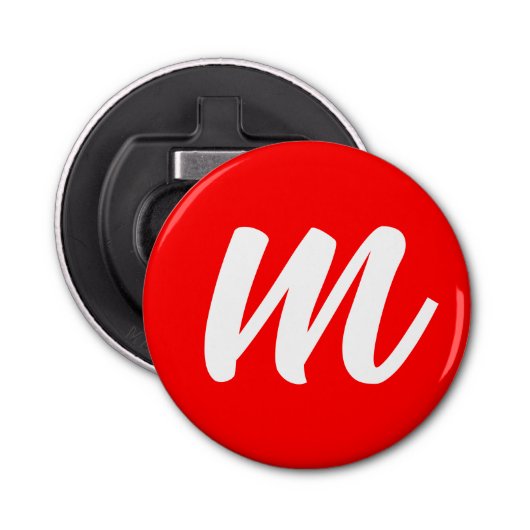 紅白書道モノグラムイニシャル文字 栓抜き (正面)