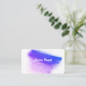 紅白水色絵を描デザインカスタム 名刺 (スタンド正面)