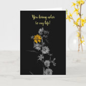 紅白花の記念日 カード (黄色い花)