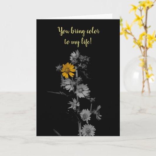 紅白花の記念日 カード (黄色い花)