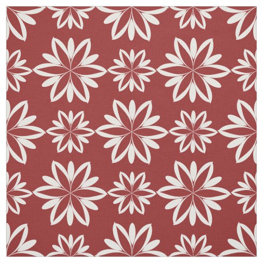 紅白花花花模様地 ファブリック (見本)