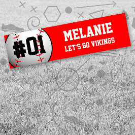 紅白野球チーム バンパーステッカー