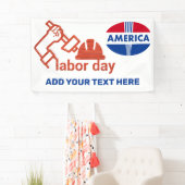 紅白青の労働日 横断幕 (インサイチュ)