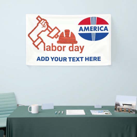 紅白青の労働日 横断幕 (トレードショー)