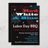 紅白青の労働日BBQ 招待状 (正面/裏面)
