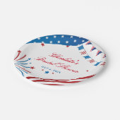 紅白青の愛国的な夏ブライダルシャワー ペーパープレート (アングル)