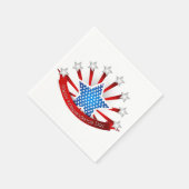 紅白青の独立記念日 スタンダードカクテルナプキン (角)