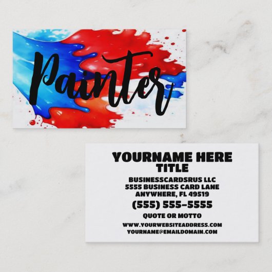 紅白青の画家 名刺 (正面/裏面)