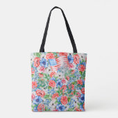 紅白青の花7月4日 トートバッグ (裏面)