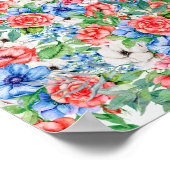 紅白青の花7月4日 ポスター (角)