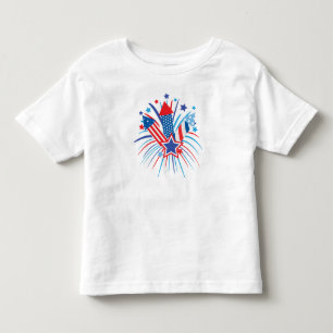 紅白青花火7月4日 トドラーTシャツ
