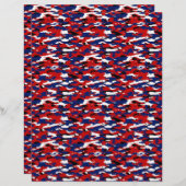 紅白青迷彩柄折り紙紙 (正面/裏面)