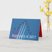 紅白青7月4日おめでとう！ カード (黄色い花)