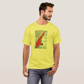 紅白鯉の日本画 水彩芸術 Tシャツ (正面フル)