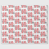 紅白黒二月14日ワードアート ラッピングペーパー (フラット)