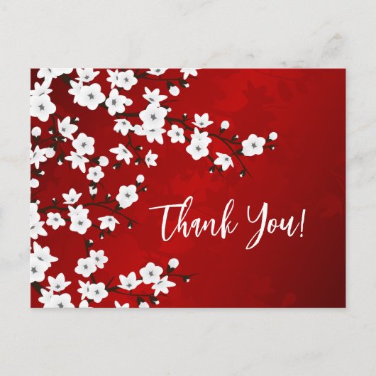 紅白黒花さくらんぼありがとう ポストカード (正面)