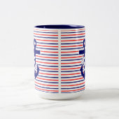 紅白&ネイビーストライプズW/いかりコーヒーマグ ツートーンマグカップ (中央)