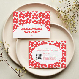 紅白Y2K花手作り服 名刺