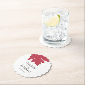 紅秋のカエデ結婚の葉/婚約の恩恵 ペーパーコースター (インサイチュ)