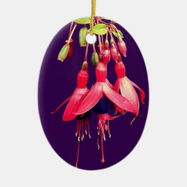 紅紫色の花 セラミックオーナメント