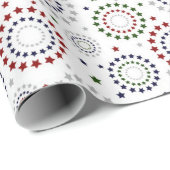 紅緑のネイビーグレーとホワイトスター ラッピングペーパー (ロールコーナー)