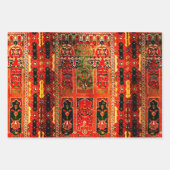 紅緑の東洋のじゅうたん ラッピングペーパーシート (正面3)