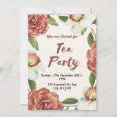 紅緑白花茶パーティの招待状 招待状 (正面)