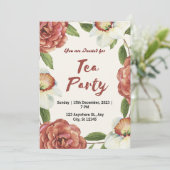 紅緑白花茶パーティの招待状 招待状 (スタンド正面)