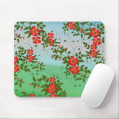 紅緑花文様 マウスパッド (マウス)