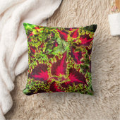紅緑葉植物 クッション (ブランケット)