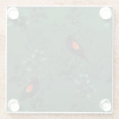 紅翼のブラックバードパターン ガラスコースター (裏面)