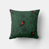 紅翼のブラックバードパターン クッション (裏面)