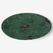 紅翼のブラックバードパターン ペーパープレート (アングル)