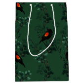 紅翼のブラックバードパターン ミディアムペーパーバッグ (正面)