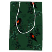 紅翼のブラックバードパターン ミディアムペーパーバッグ (裏面)