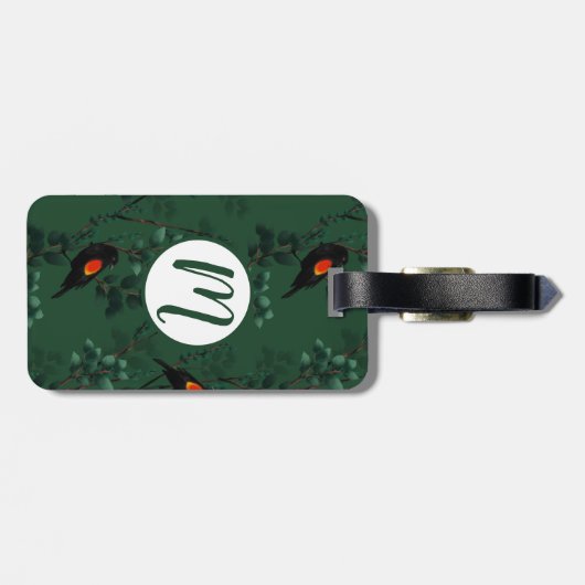 紅翼のブラックバードパターン ラゲッジタグ (裏面横)