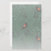 紅翼のブラックバードパターン 便箋 (正面/裏面)