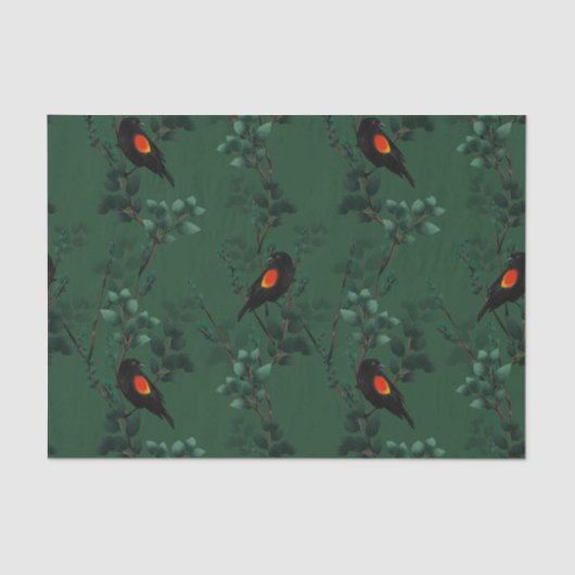 紅翼のブラックバードパターン 薄葉紙 (正面)