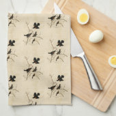 紅翼のブラックバード – オードボンのアメリカの鳥 キッチンタオル (四つ折り)