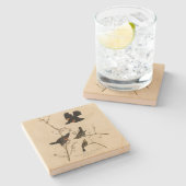 紅翼のブラックバード – オードボンのアメリカの鳥 ストーンコースター (横)