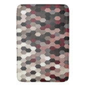 紅色とブルゴーニュ色の六角パターン バスマット (正面縦)