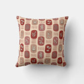 紅色とベージュの秋の植物イラスト クッション (裏面)