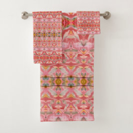 紅色に染めた豪華なバスタオル バスタオルセット