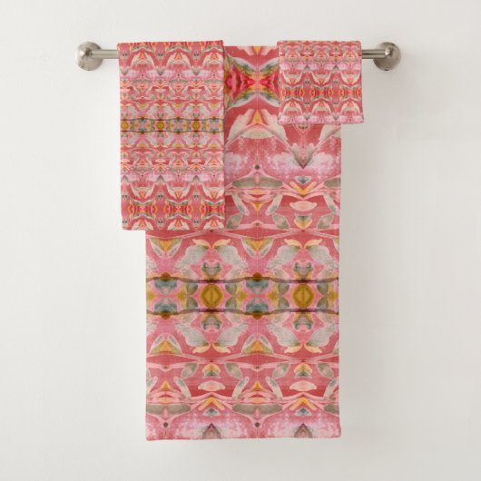 紅色に染めた豪華なバスタオル バスタオルセット (インサイチュ)