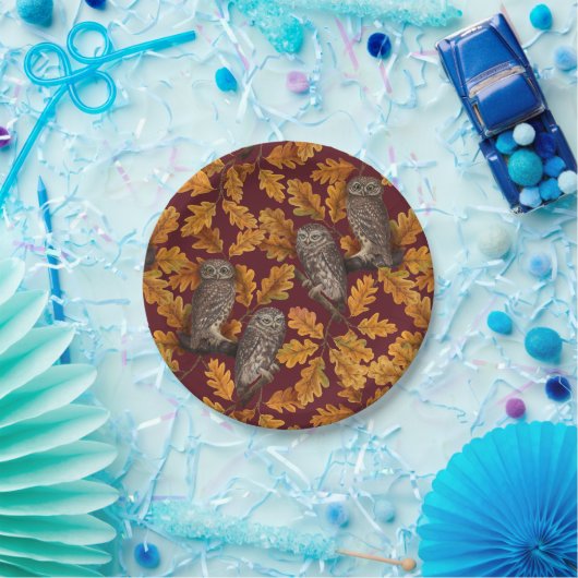 紅色に秋色あり ペーパープレート (パーティー)