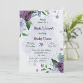 紅色のほこりっぽい青花の緑のブライダルシャワー 招待状 (スタンド正面)